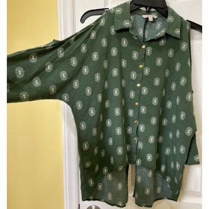 all for color top size S cold shoulder and high low shirt tail boutique bought